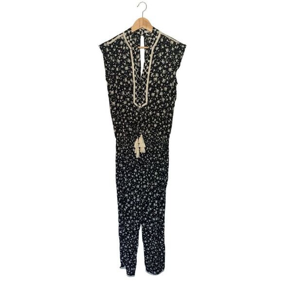 Poupette St. Barth Donna Jumpsuit in Black and White Size M - Picture 4 of 12